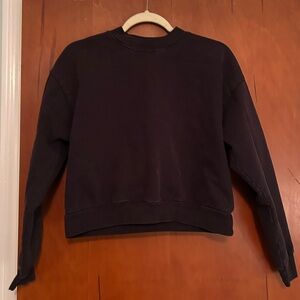 Los Angeles Apparel Heavy Fleece Cropped Mock Neck Pullover Sweatshirt